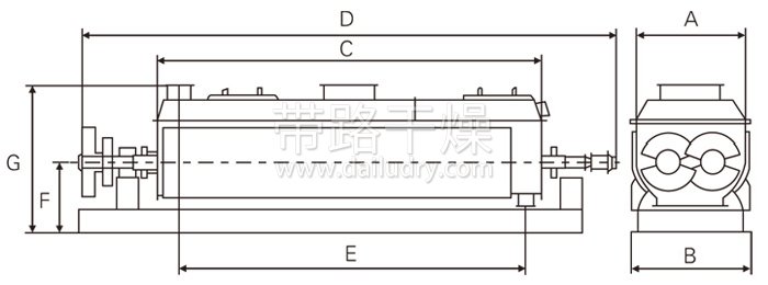 空心桨叶干燥机结构示意图 空心桨叶干燥机结构示意图